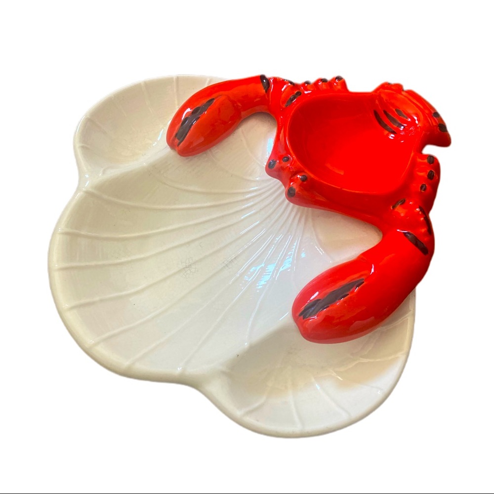 Vintage Lobster Serving Tray Made in California Calif Shellfish Platter USA